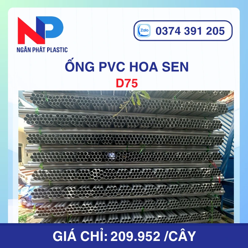 Ống Nhựa PVC D75 Hoa Sen